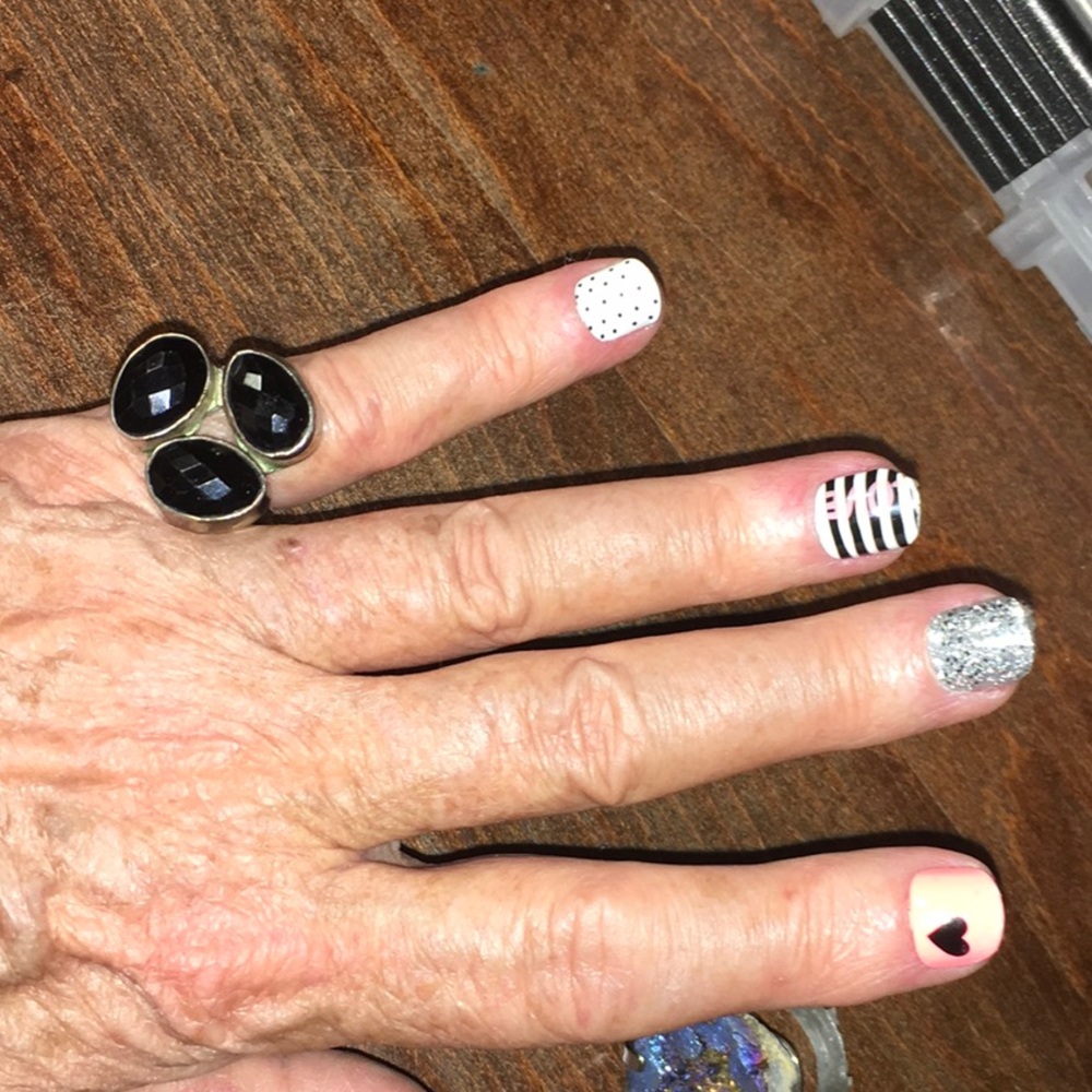 Black Onyx Silver Ring Size 6&3/4